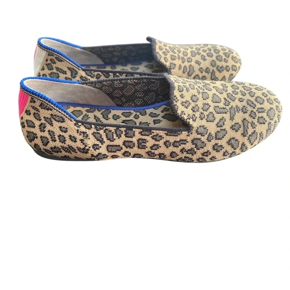 Rothy's Kids Loafer's Girls Size 3 Spotted Leopard Animal Print Slip-on Shoes‎